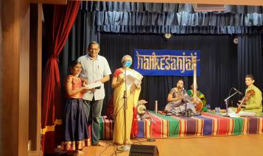 Narada Gana Sabha Trust and Harikesanjali Trust held the 77th Aradhana programme of Sri Harikesanallur Muthiah Bhagavathar at Narada Gana Sabha Mini Hall on June 30th at 6.00pm .