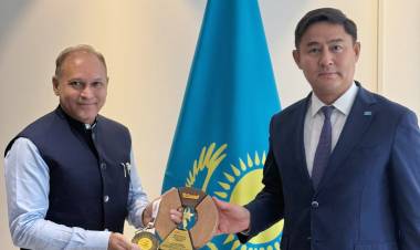 H.E. Dr. Nawab Mir Nasir Ali Khan Calls on Kazakhstan’s Ambassador to India, H.E. Mr. Azamat Yeskarayev, in New Delhi