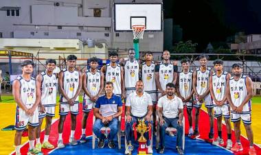 SRM IST won the championship title at the 9th State Level Men’s Basketball Tournament @ Karur