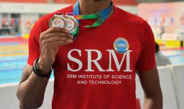 SRMIST Swimmer A. Benedicton Rohit Wins Two Silver Medals at 56th Singapore National Age Group Swimming Championships 2026
