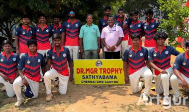 SRMIST Cricket Men’s Team Won the Gold Medal in the South India Level Inter Private University T20 Cricket Men's Tournament