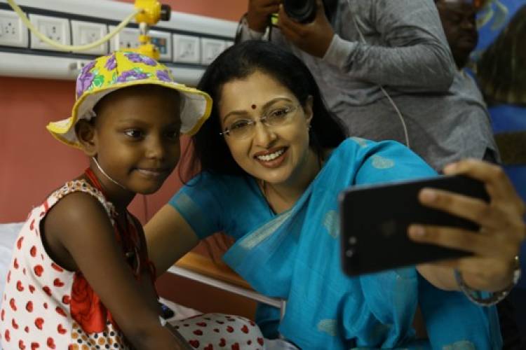 Gautami tadimalla visited VS cancer hospital in Chennai