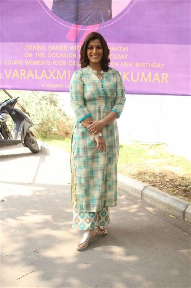 Actress Varalaxmi Sarathkumar at DG Vaishnav College