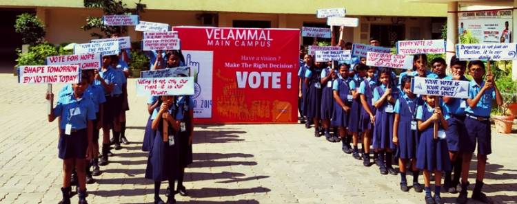 Voters Awareness Campaign Held at Velammal  