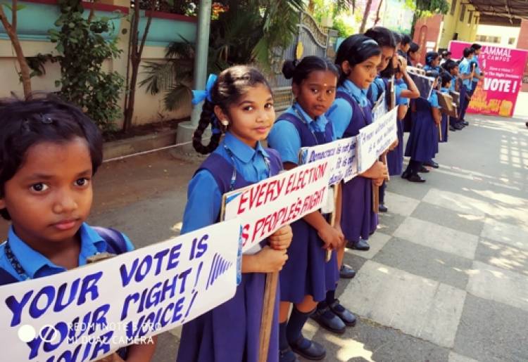 Voters Awareness Campaign Held at Velammal  