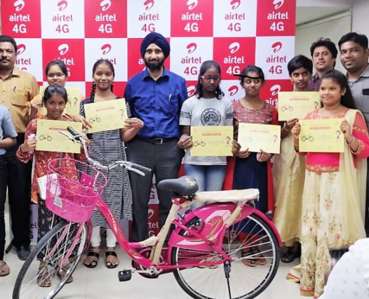 Airtel has distributed 217 bicycles to empower the girl child