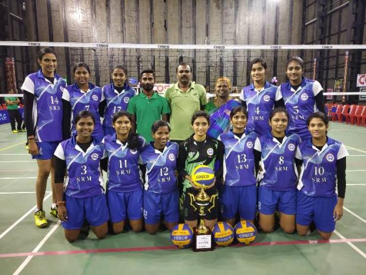 SRM IST Volleyball Women Team won South Zone Inter University Volleyball Women Tournament