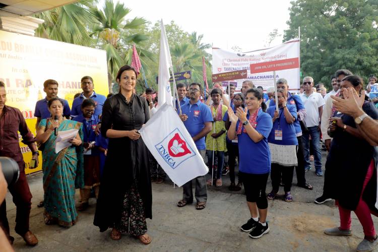 Mrs.Kiruthiga Udhayanidhi launched the TNBCA official flag and flag offed the walkathon