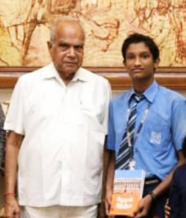 VELAMMAL'S  YOUNG SCIENTIST HONOURED BY GOVERNOR OF TAMILNADU
