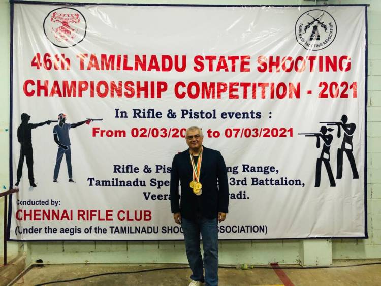 Ajith sir represented Chennai Rifle Club and won 6 medals  In 46th Tamilnadu State Shooting Championship Competition
