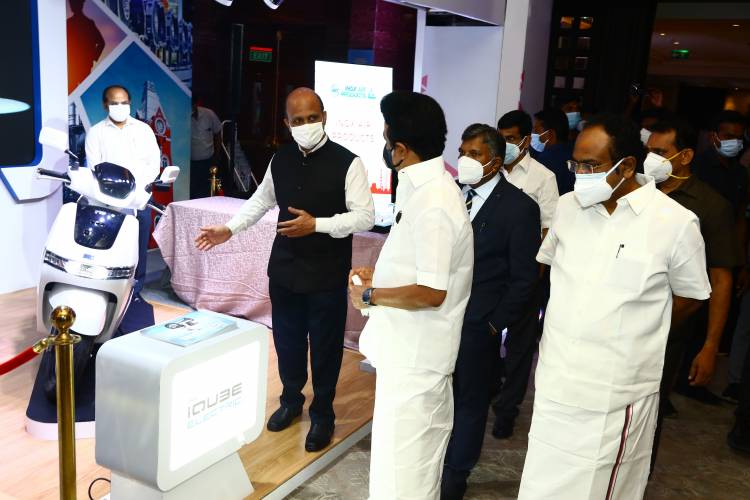 “Shri M. K. Stalin visited the TVS iQube Electric