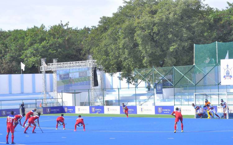  IAF trounces Telangana XI by 8-1 in the first match at the '57th Gooncha Nehru Senior Hockey Tournament!