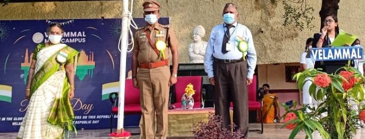 வேலம்மாளில் 73-வது குடியரசு தினம்  கொண்டாடப்பட்டது.