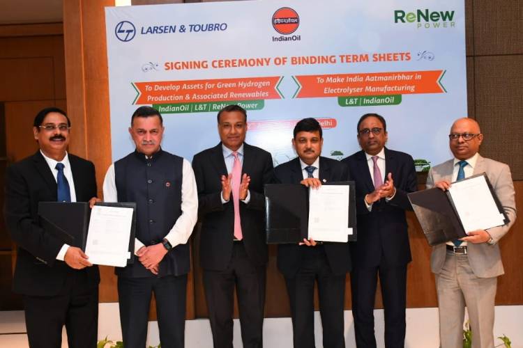 IndianOil, L&T and ReNew to form JV for development of Green Hydrogen Business