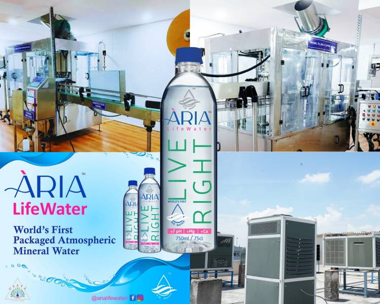 USATA - pioneer in packaged drinking water from the air, launches ARIA LifeWater - the world's first atmospheric mineral water