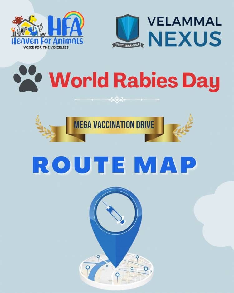 WORLD RABIES DAY : HFA IN ASSOCIATION WITH VELAMMAL NEXUS CONDUCTS A MEGA VACCINATION DRIVE FOR STRAY DOGS IN CHENNAI