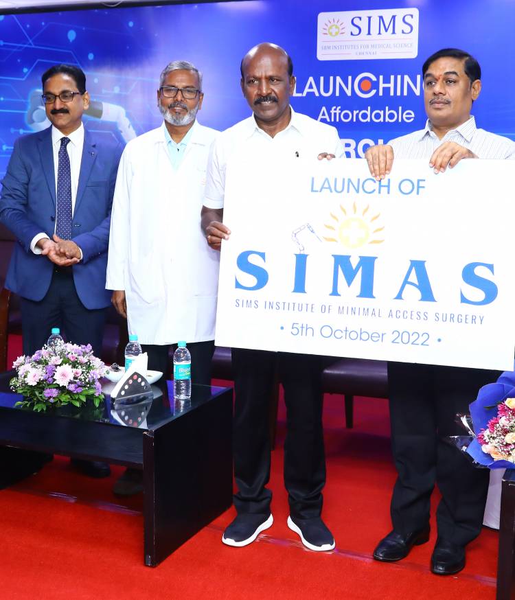 Hon'ble Minister for Health and Family Welfare, Government of Tamil Nadu Thiru. Ma. Subramanian inaugurated CMR's Versius Robotic Surgical System at SIMS Hospital, Vadapalani