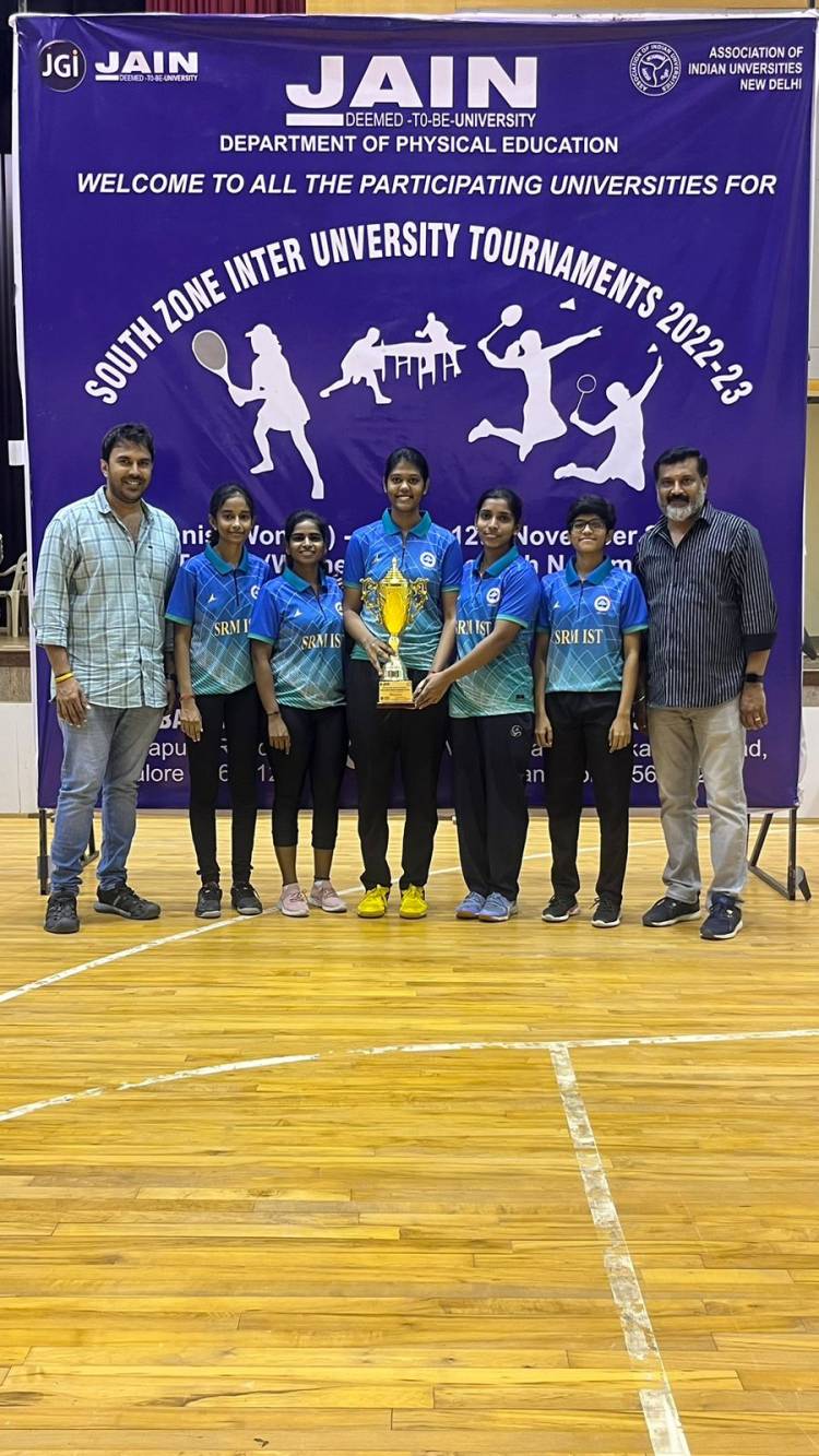 SRMIST Table Tennis Women Team Won Gold Medal