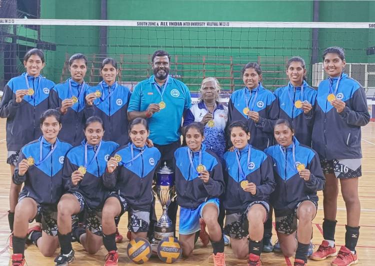 Our SRM IST Volleyball (Women) team  Won the GOLD MEDAL  in the All India Inter University Volleyball (W)Tournament from 01st to 6th January 2023  held at MG University ,Kottayam ,Kerala.