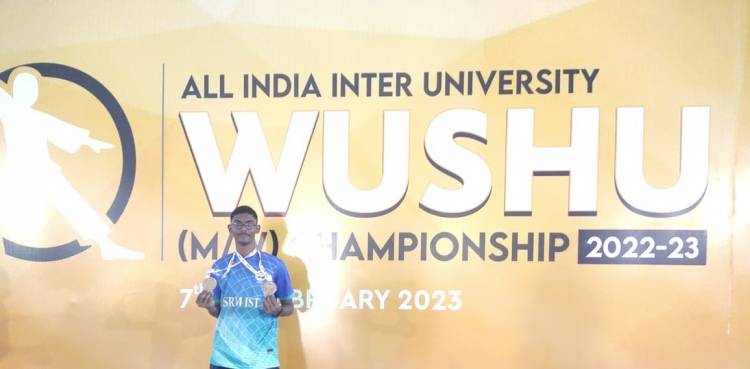 V.Dharunraj - Winning 2 Gold Medals - All India Inter University Wushu Men Championship -2022-2023