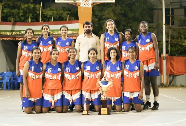 Our SRM IST Basketball (W) Team Won a Gold Medal at the State Level Inter Collegiate 24 Year Sree Raghavendra Tournament 2023