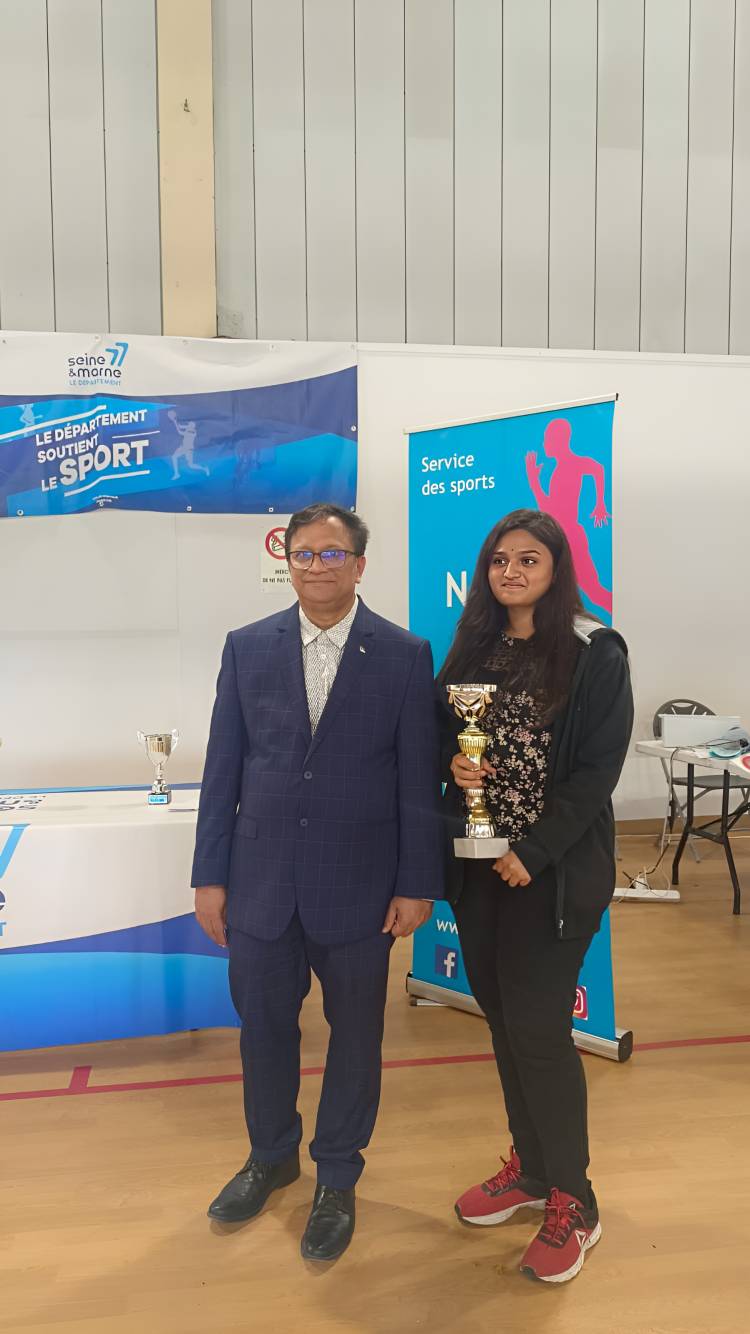 Ms.C.N.Swapna -Clinched the title in the Group B Noiseil Chess Tournament held in Paris, France