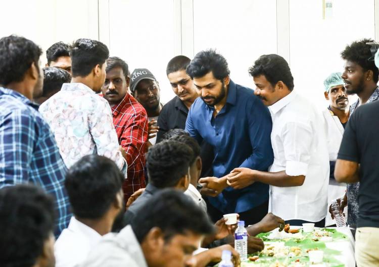 இரத்த தானம் செய்த ரசிகர்களை நேரில் அழைத்து பாராட்டி, விருந்தளித்து மகிழ்ந்த நடிகர் கார்த்தி
