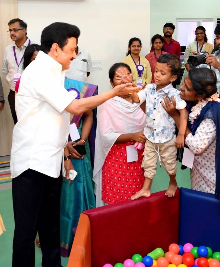 The Honourable Chief Minister of Tamil Nadu, Thiru M. K. Stalin, today inaugurated ‘Vizhuthugal – One Stop Centre’ established to provide health - related rehabilitation services for Differently Abled Persons, in Kannagi Nagar, Sholinganallur, Chennai.