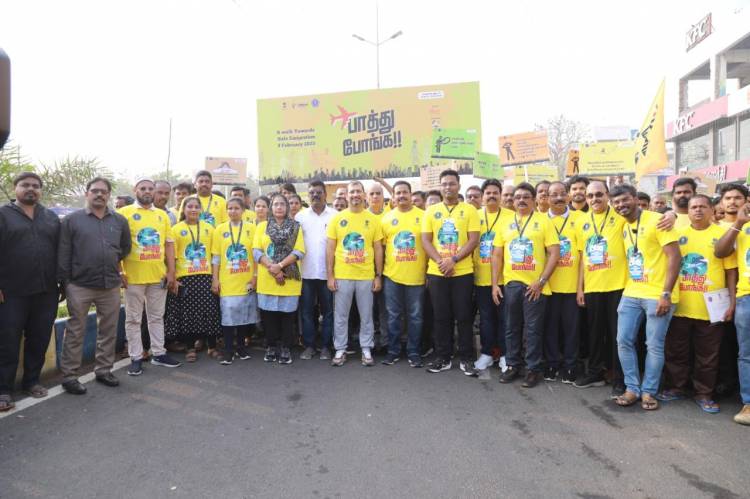 இந்திய வெளிவிவகார அமைச்சகத்தின் செயல்படும், புலம் பெயர்ந்தோர் பாதுகாப்பு அமைப்பின் (PoE) தமிழ்நாடு பிரிவு, நடத்தும் விழிப்புணர்வு நடை இன்று( பிப்.8) காலை 7.30 மணிக்கு சென்னை எலியட்ஸ் கடற்கரையில் நடைபெற்றது.