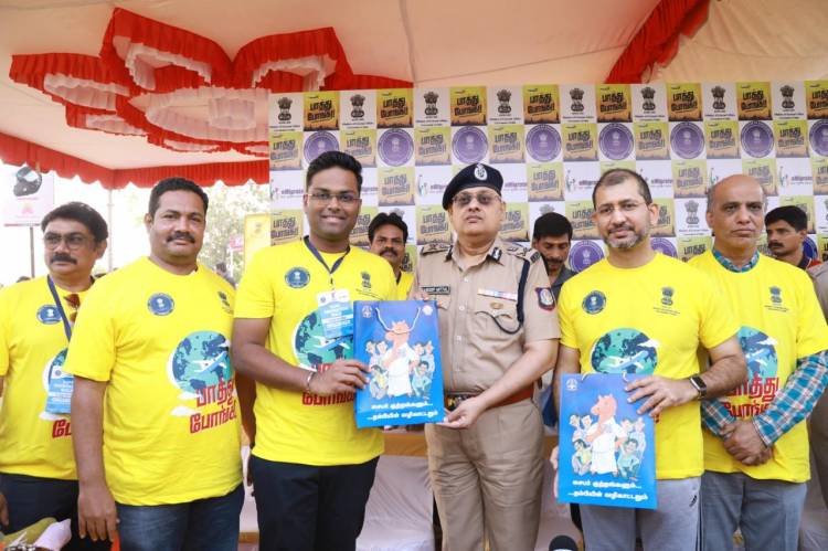 இந்திய வெளிவிவகார அமைச்சகத்தின் செயல்படும், புலம் பெயர்ந்தோர் பாதுகாப்பு அமைப்பின் (PoE) தமிழ்நாடு பிரிவு, நடத்தும் விழிப்புணர்வு நடை இன்று( பிப்.8) காலை 7.30 மணிக்கு சென்னை எலியட்ஸ் கடற்கரையில் நடைபெற்றது.