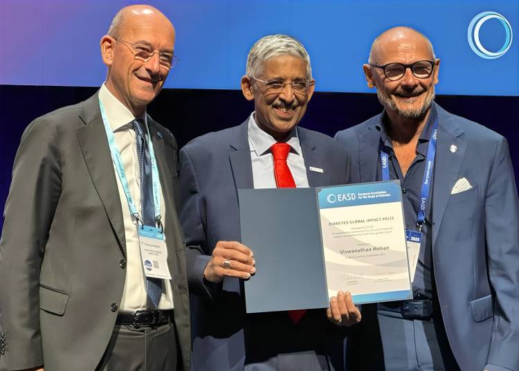 First-Ever Diabetes Global Impact Prize 2025 From European Association for the Study of Diabetes (EASD) Conferred Upon Dr. V. Mohan at Vienna