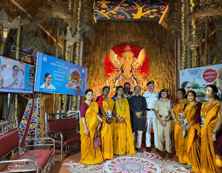 the inauguration ceremony of Baguiati Rail Pukur United Club Durga Puja celebrating it's 72nd Year of Durga Puja with its Theme as ‘Shabdo’.