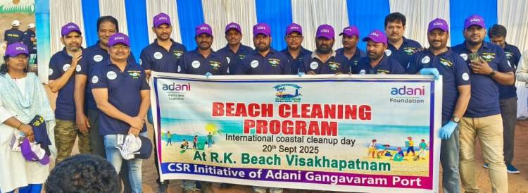 Adani Gangavaram Port Extends Support for International Coastal Cleanup at Ramakrishna Beach, Visakhapatnam
