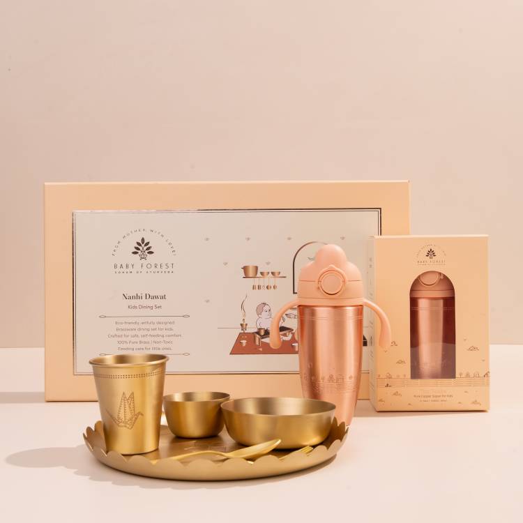 aby Forest continues to walk on the path of Ayurvedic principles with the launch of Copper Sipper & Brass Dining Set for Kids