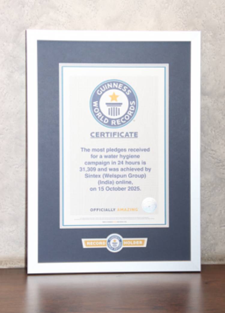 On Its 50th Anniversary, Sintex sets a ‘Guinness World Record’ to champion responsible water use across India
