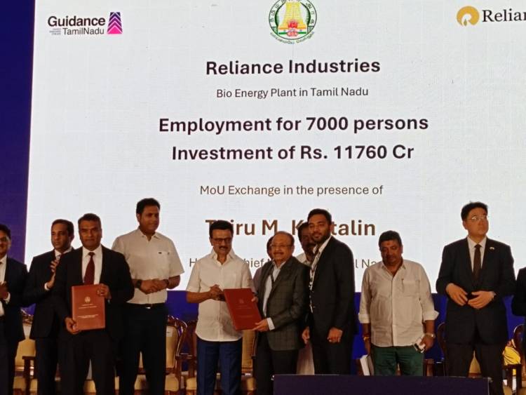  Reliance Industries is set to invest Rs. 11,000 crores in the Bio Energy sector across the southern districts.