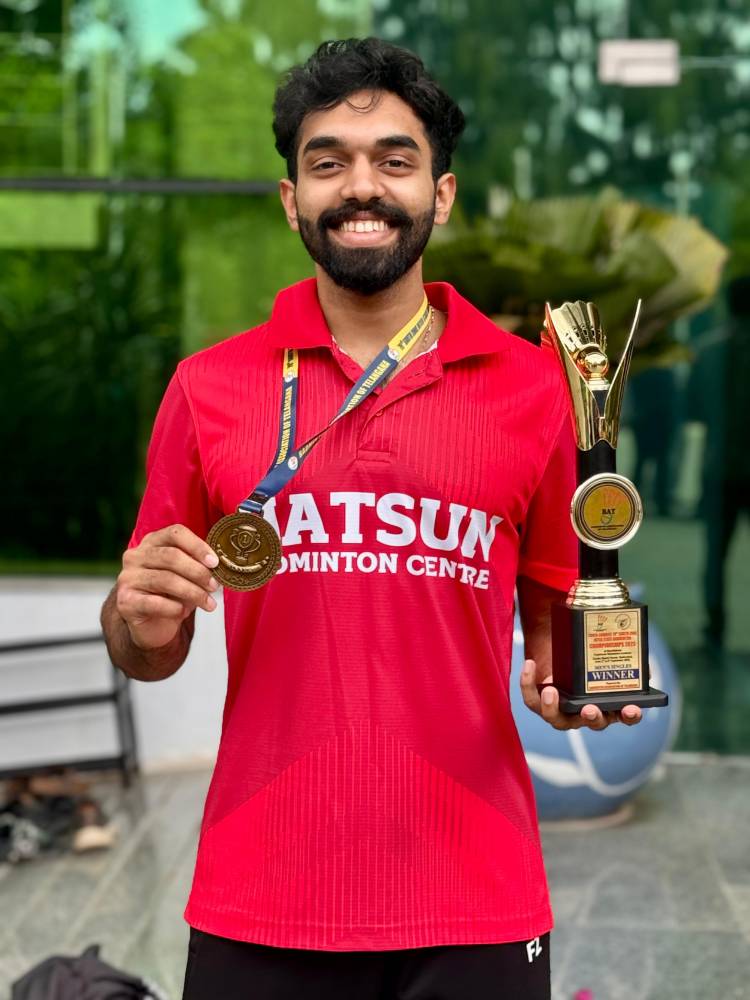 SRMIST Badminton Player Rithvik Sanjeevi Wins Gold at 87th Senior National Championship 2025 