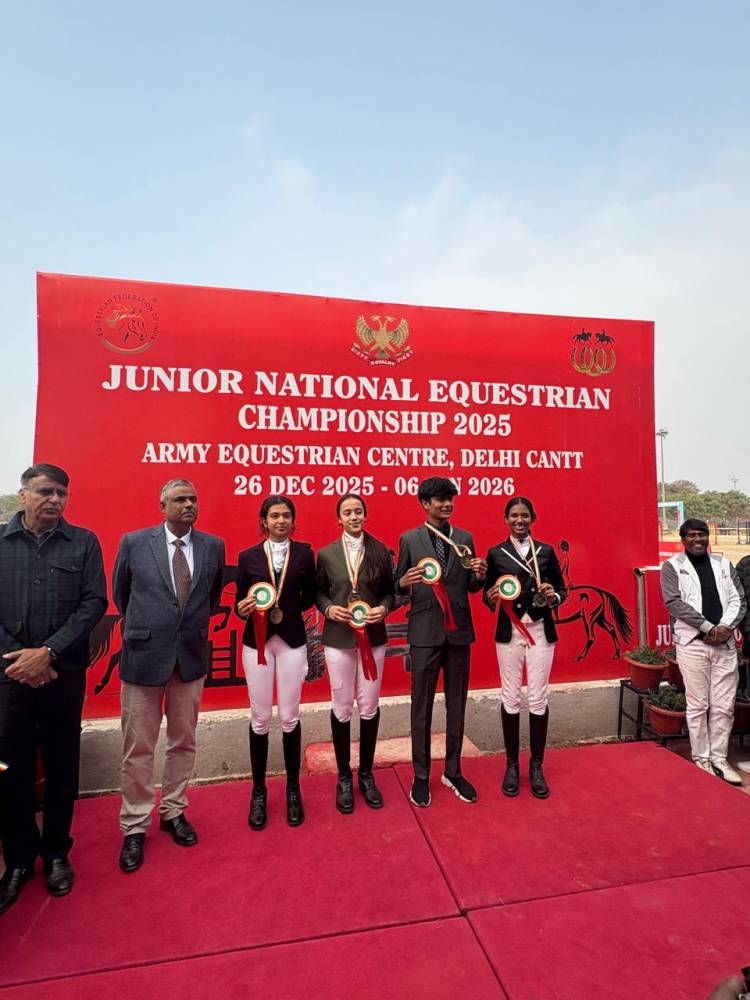 Shubh Chowdhari from Chennai Shines at Junior National Equestrian Championships with Commanding Young Rider Debut- clinching 2 GOLD and 1 Silver