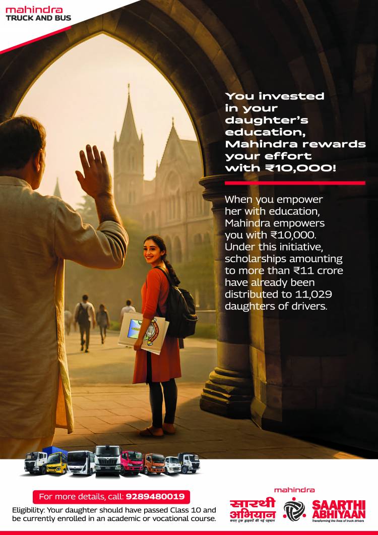 After disbursing 11,000+ scholarships to truck drivers’ daughters, Mahindra announces the 12th edition of ‘Saarthi Abhiyaan’ Program