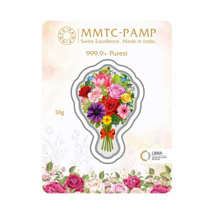 MMTC-PAMP Launches Bouquet of Flowers 50 gm Pure Silver Coin, Reimagining Silver Gifting