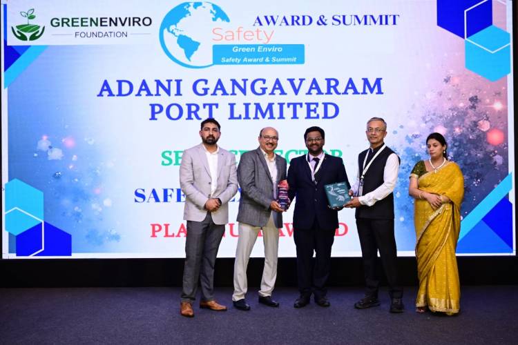 Adani Gangavaram Port Limited Honoured with Safety Excellence Award at 2nd Annual Green Enviro Summit & Excellence Awards