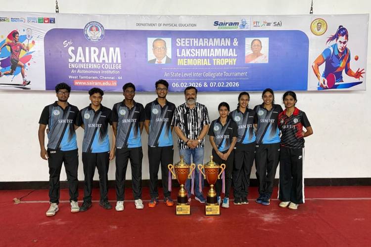 SRM IST Table Tennis Teams (Men & Women) delivered an outstanding performance by winning Double Gold 