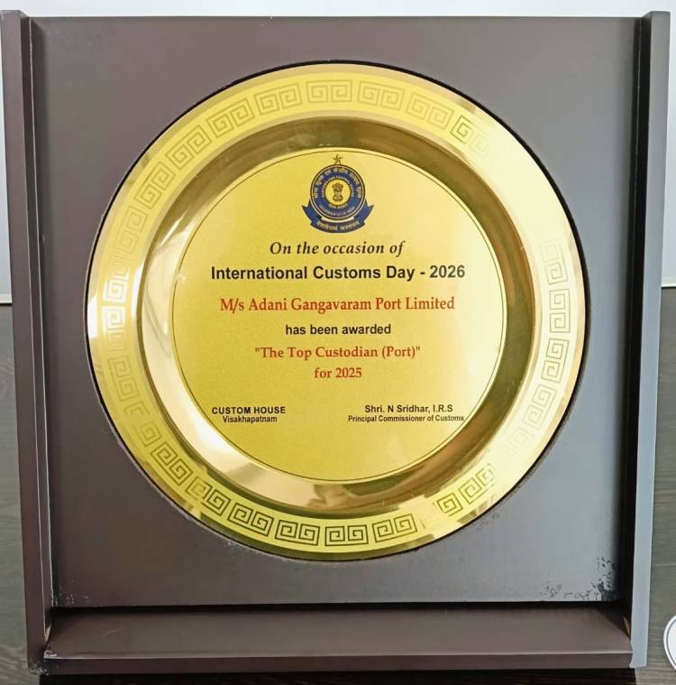 Adani Gangavaram Port Wins Prestigious “Top Custodian – Port” Award, International Customs Day 2026