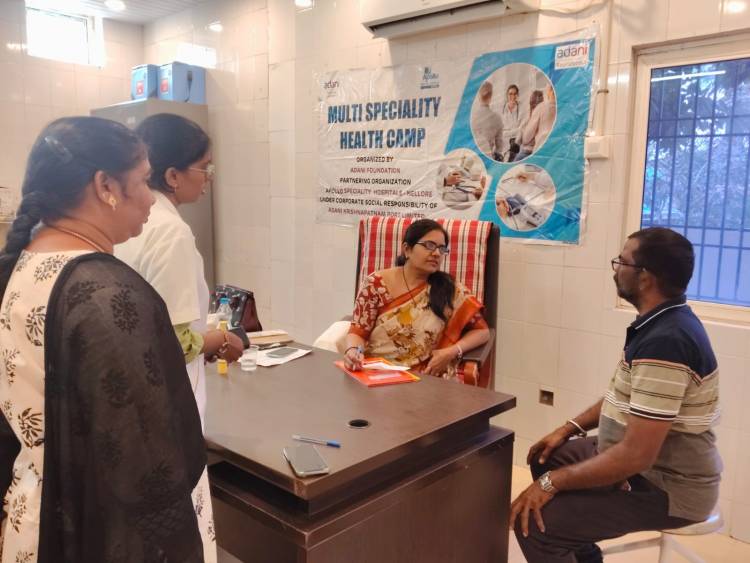 Adani Krishnapatnam Port organised Mega and Multi Speciality Health Camp at Muthukur