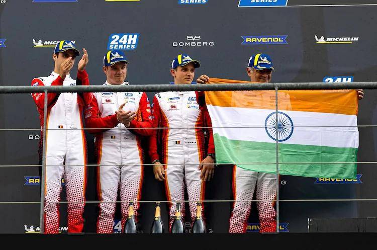 Ajith Kumar holds Indian flag high after podium finish at Belgium race