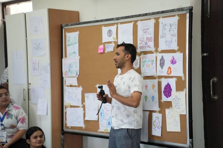 JKLU Hosts Transformative Design Workshop with Gaurav Juyal, Inspiring Students to Create Worlds Beyond the Screen