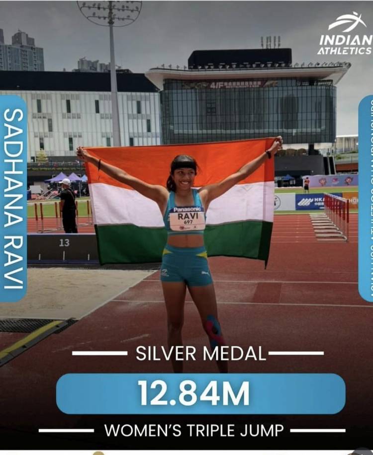 SRMIST Sadhana Ravi Secures Silver in Asian U-20 Athletics Championships