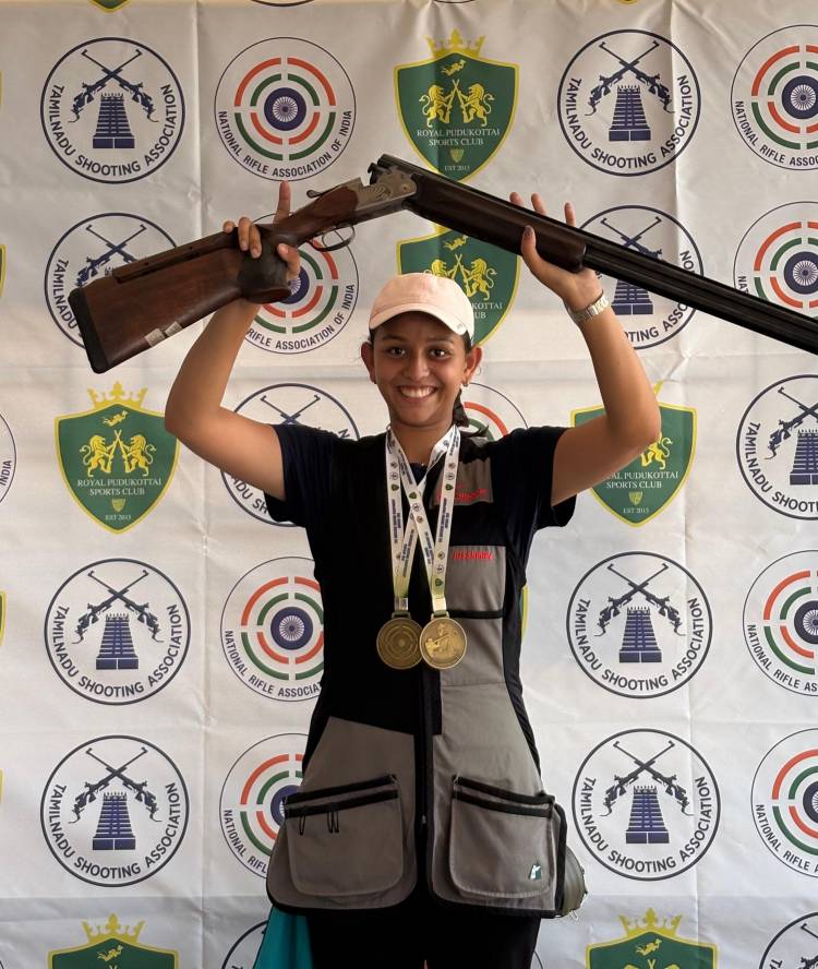 SRMIST Student Wins Three Medals in Shooting Championship