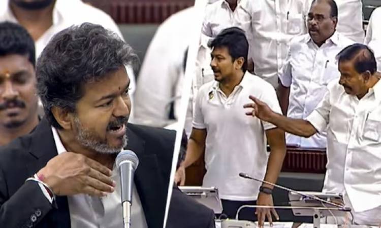 Stormy scenes in Assembly: Vijay targets DMK over corruption allegations, Udhayanidhi reacts strongly