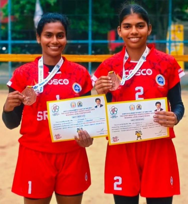 SRMIST Beach Volleyball Teams Clinch Gold and Bronze Medals at CM Trophy